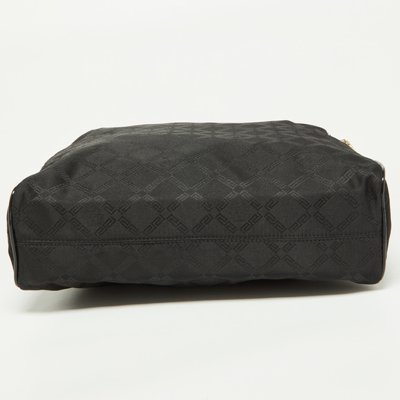 VERSACE Black Signature Fabric and Patent Leather Shopper Chain Tote - Picture 6 of 8